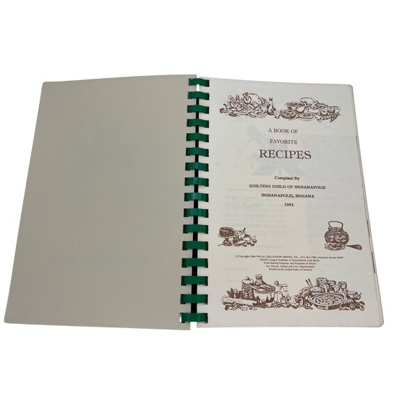 Quilters Guild Of Indianapolis Cookbook 1993 Spiral-Bound 207 Pages Recipes - Picture 2 of 9